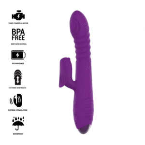 INTENSE - IGGY MULTIFUNCTION RECHARGEABLE VIBRATOR UP  DOWN WITH CLITORAL STIMULATOR PURPLE