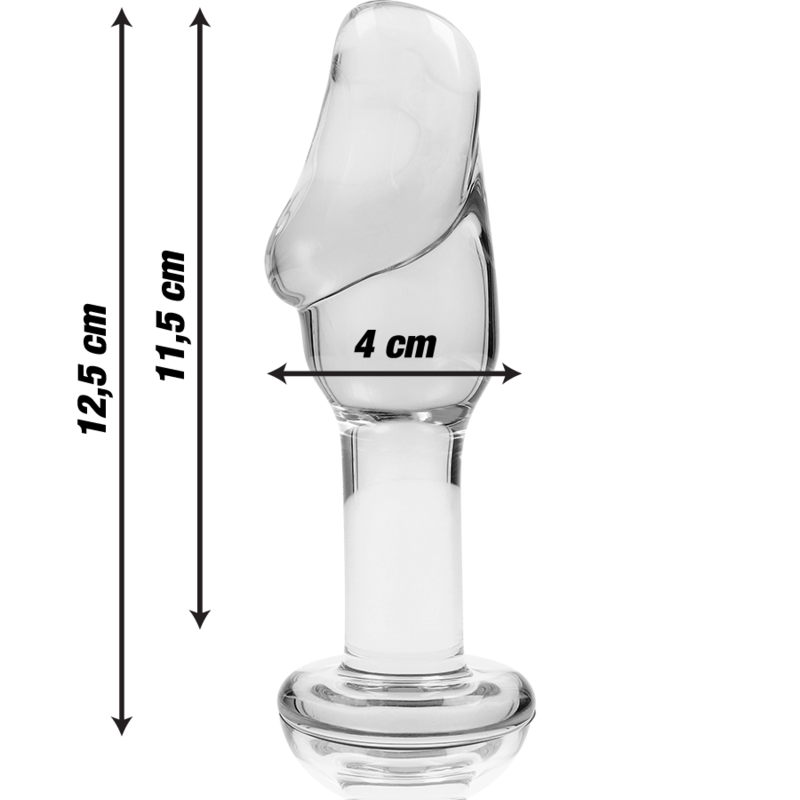 NEBULA SERIES BY IBIZA - MODEL 6 ANAL PLUG BOROSILICATE GLASS 12.5 X 4 CM CLEAR