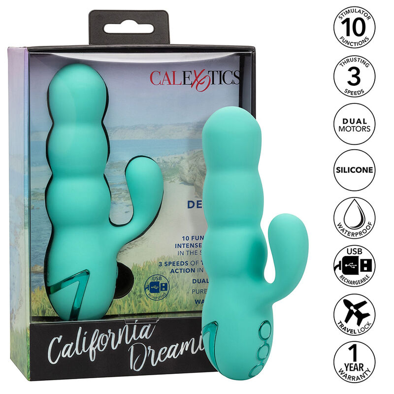 CALIFORNIA EXOTICS - DEL MAR DIVA VIBRATOR RABBIR AQUA GREEN BY CALIFORNIA DREAMING
